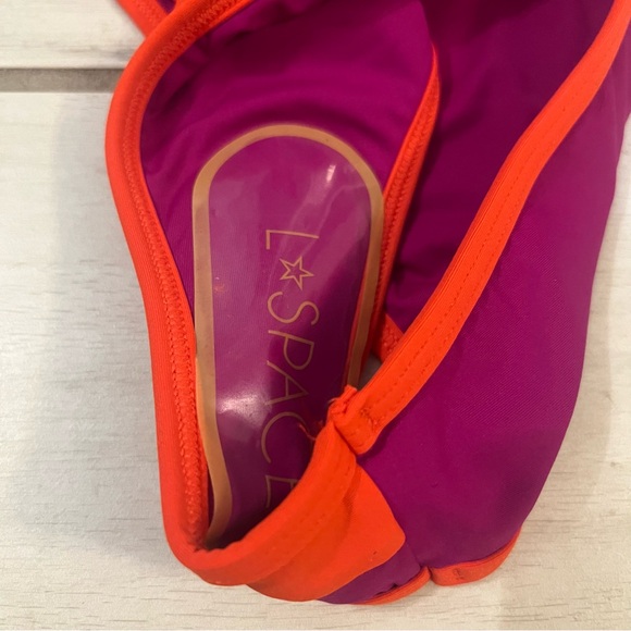 L Space Bikini Set Top & High Rise Bottom Twist Colorblock Pink Orange XS - Picture 8 of 8